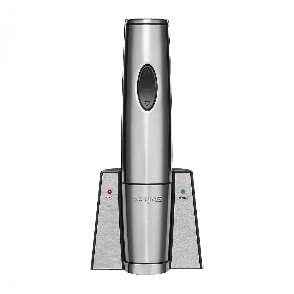 Abridor de Vinho Elétrico Recarregável e Portátil, Aço Inoxidável, WARING WWO120, Prateado