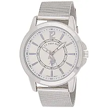Relógio Maclino An Analógico, U.S. POLO ASSN. USC80375, Prateado