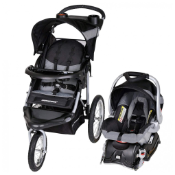 Carrinho de Bebê com Cadeira para Carro Baby Trend Corredor, Preto e Branco