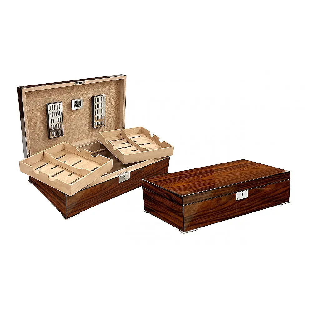 Humidor Salvador Prestige Import Group Madeira de Jacarandá Brasileiro Capacidade 250 Charutos