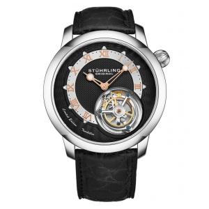Relógio Masculino Stuhrling Eclipse 390 Turbilhão Edição Limitada 43mm Mostrador Preto
