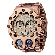Relgio masculino reserva Magnum Tria Swiss Ronda Z60 calibre - 52 mm. Rosa ouro. Marrom 35101