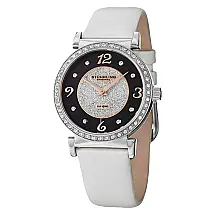 Relógio Astra 711 Clássico Prata 34mm com Pulseira de Couro Branco e Fivela Tang - Stuhrling