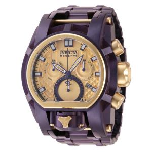 Relógio Masculino Reserve Bolt Zeus Magnum Swiss Ronda Z60 calibre, Invicta 44301, Roxo e Dourado