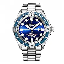 Relógio Masculino Stuhrling Astral Automático 45mm, Aço Inoxidável Prateado, Design Moderno