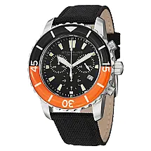 Relógio Masculino Felucca II 3267 com Mostrador Preto, Pulseira de Couro e Fivela Tang em Prata - Stuhrling
