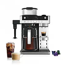 Cafeteira Ninja Prestige CFN801 DualBrew Preparo Duplo Cápsula e Pó 12 Xícaras (1,8 L) Frisador 110V