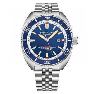 Relógio Automtico Depthmaster 1008 45mm Suíço, Azul com Pulseira de aço inoxidável, Stuhrling