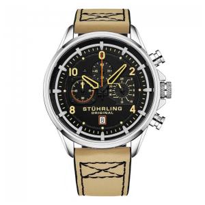 Relógio Masculino Stuhrling Aviator 929 Quartzo 45mm, Bege