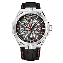 Relógio Masculino Stuhrling Gio 379 Automático 41 mm, Mostrador Preto, Design Elegante e Resistente