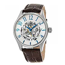 Relógio Solaris 746L Automático 42mm Prata com Pulseira de Couro Preta e Mostrador Prateado - Stuhrling