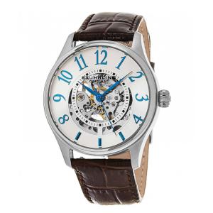 Relógio Solaris 746L Automático 42mm Prata com Pulseira de Couro Preta e Mostrador Prateado - Stuhrling