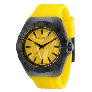 Relgio masculino com monograma TechnoMarine Cruise - 45 mm. Amarelo TM-120011