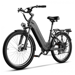 Bicicleta Elétrica 1000 Peak para Adultos, Autonomia de até 80 Quilômetros com Bateria Removível, E-bike de 26'' com 7 Velocidades para