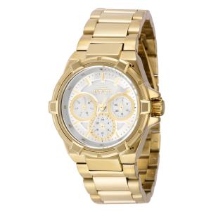 Relógio Feminino Aviator com Mostrador Madrepérola, Invicta 37311, Dourado e Branco