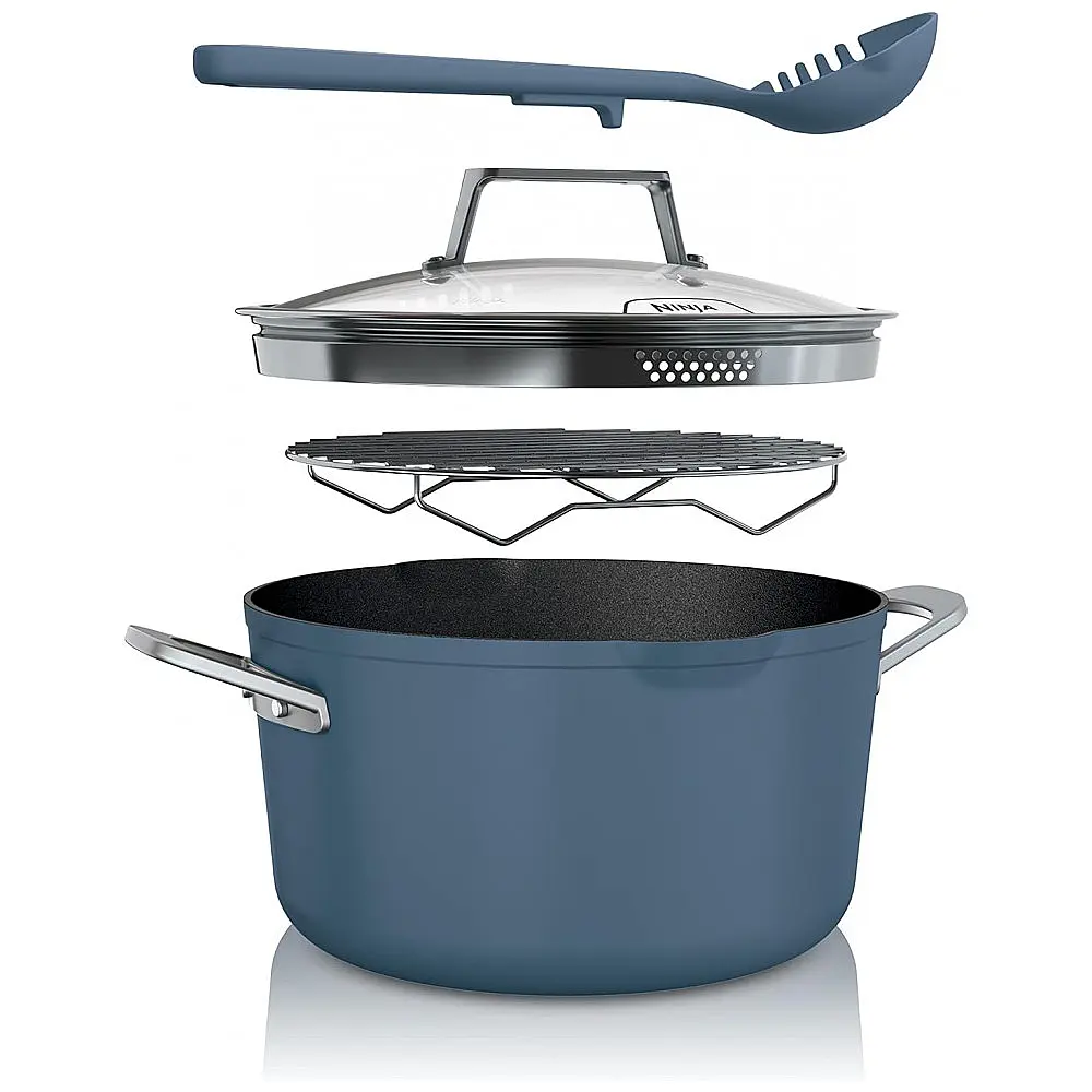 Panela Antiaderente 12 em 1 com Tampa de Vidro e Colher, até 260C, Ninja CW202BL, Azul