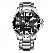 Relógio Masculino Stuhrling Regatta Champion 395 Quartzo 42mm, Prata e Preto