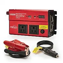 Maxpart Inversor de Potência Automotivo 1000W, com Porta USB Duplo e Acendedor de Cigarro, TWING U3988, Vermelho