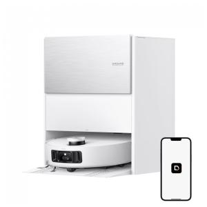 Robô Aspirador e Esfregão Dreame Aqua10 Roller Branco – Sucção 30.000 Pa, Escova Destangling DuoBrush, Esvaziamento Automático