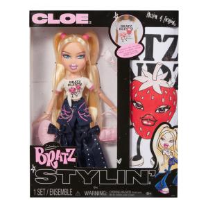 Boneca de Moda Bratz Stylin Cloe com Camiseta Personalizável para Você e Acessórios