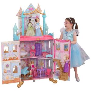 Casa de Bonecas Princesas com 20 Acessórios, Sons e Pista de Dança Giratória, para Crianças a partir de 3 anos, KIDKRAFT 10276, Branco