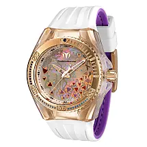 Relgio feminino TechnoMarine Cruise Dream com mostrador em madreprola - 40 mm. Branco. Roxo TM-119021