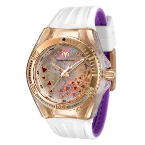 Relgio feminino TechnoMarine Cruise Dream com mostrador em madreprola - 40 mm. Branco. Roxo TM-119021