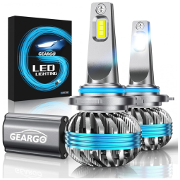 GEARGO Kit Xenon Lâmpadas LED Branca 10000 Lumens 6500K, 9005, HB3, 2 Peças