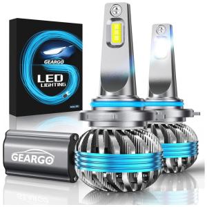 GEARGO Kit Xenon Lâmpadas LED Branca 10000 Lumens 6500K, 9005, HB3, 2 Peças