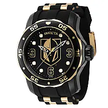 Relógio Masculino NHL Vegas Golden Knights, Invicta ZG42321, Preto e Dourado