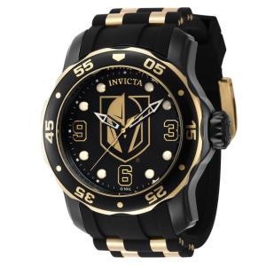 Relógio Masculino NHL Vegas Golden Knights, Invicta ZG42321, Preto e Dourado