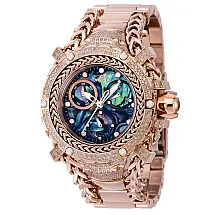 Relgio feminino Gladiador de diamante de 1,08 quilates com mostrador Abalone - 43,2 mm. Ouro Rosa 41421