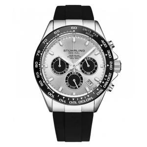 Relógio Stuhrling Aquamaster Cronógrafo Prata 42mm Masculino Resistente e Elegante