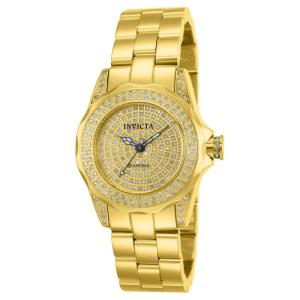 Relógio Feminino Pro Diver 1.13 quilates com Diamante, Invicta 14521, Dourado