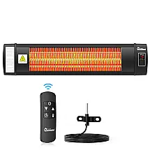 Aquecedor Infravermelho DR. INFRARED HEATER Preto IPX5 1500W Termostato Digital Parede Teto Corrente Indoor Outdoor ETL 120V