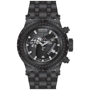 Reserva NFL Baltimore Ravens Swiss Ronda Z60 Calibre Relgio Masculino com Mostrador de Madreprola - 52mm. Preto 44921