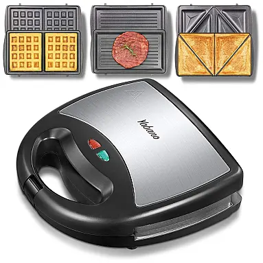 Máquina de Waffle Grelha Sanduíche