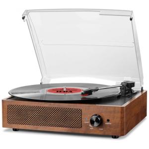 Toca-discos Vintage para Discos de Vinil com Alto-falantes Embutidos, Suporte a 3 Velocidades, Reprodução Bluetooth, Entrada AUX