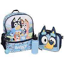 Mochila Escolar Infantil 3D 40cm AI ACCESSORY INNOVATIONS Cachorrinhos 4 Peças com Lancheira, Azul