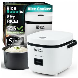 Rice Robot: Panela de Arroz Livre de Substâncias Tóxicas, 1 L, Bandeja Vapor Inox, Copos Medidores, Receitas.EMSON