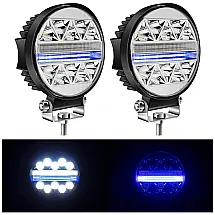 Farol de Milha LED Off Road 2646 Lúmens 6000K 126W Alumínio Fundido à Prova Dágua, YORKIM, Azul
