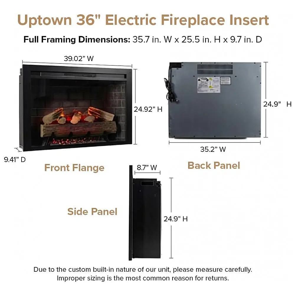 Lareira Elétrica Modern Ember 99x63cm 1500W WiFi Alexa Chamas LED Embutir 110V — foto 3
