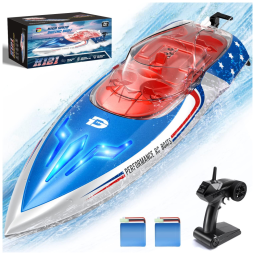 DEERC H121 Barco de Controle Remoto p, Adultos até 32km, h, Recarregável, Azul