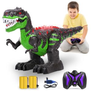 Brinquedo de Dinossauro Robô 8 Canais com Controle Remoto 2.4G, Luz, Sons e Alimentado por Bateria para Crianças Acima de 3 Anos, TEMI