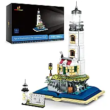 Kit de Construção Farol com Luzes e 1016 Peças, JMBricklayer, Branco