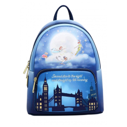 Mochila Escolar Infantil Loungefly Disney Peter Pan com Alça Dupla para Crianças a Partir de 10 Anos, Azul