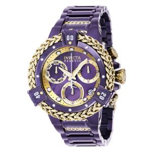 Relgio feminino reserva Herc Swiss Ronda Z60 calibre com mostrador em madreprola - 43,2 mm. Ouro. Roxo 39031