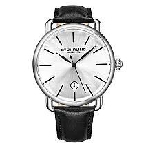 Relógio Masculino Stuhrling Agente 3913 Quartzo 42 mm, Mostrador Preto, Pulseira Confortável