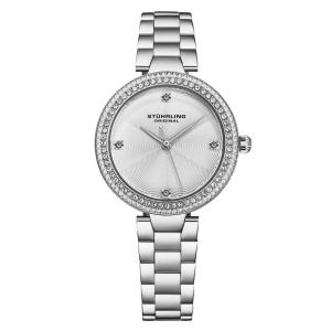 Relógio Stuhrling Brilliance 4043 com Pulseira e Mostrador Prateados, Diâmetro 32 mm