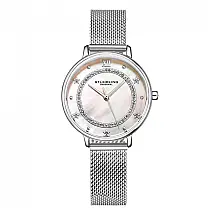Relógio Feminino Stuhrling Symphony 3993 Quartzo 34mm Prata Clássico Elegante e Sofisticado